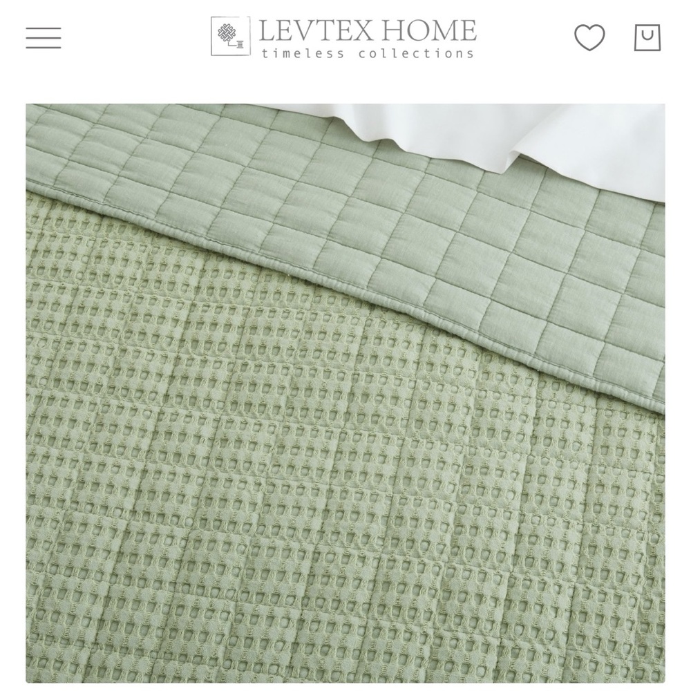 Soft Sage Waffle Duvet Cover Set - Lightweight Textured Bedding - Picture 5 of 6